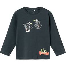 Jongen Overhemden Name It India Ink Shirt Met Lange Mouwen - Blauw