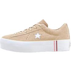 Converse One Star Platform Suede Beige, Female, Sko, Sneakers, Beige