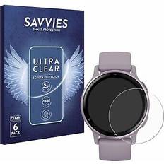 Savvies 6x folie für garmin vivoactive 5 schutzfolie displayschutz display schutz klar Transparent