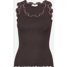 Hvid - Silke Bluser Rosemunde Silk Top W- Lace Kaffe