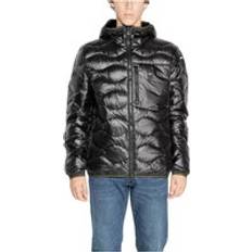 Vêtements Blauer, Winter Jackets, male, Black, Black Zip-up Hooded Jacket Men