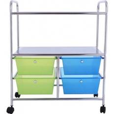 Storage Cabinets Goplus Rolling 4-Drawer 2-Shelf Storage Cabinet