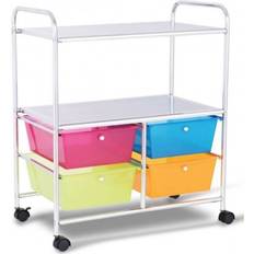 Storage Cabinets Goplus Rolling 4-Drawer 2-Shelf Storage Cabinet