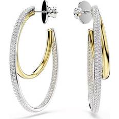 Metal - Swarovski-krystal Øreringe Swarovski Hyperbola Kreolen Rundschliff Mittel - Weiß