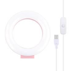 Puluz 4.7 inch 12cm USB White Light LED Ring Vlogging Photography Video LightsPink