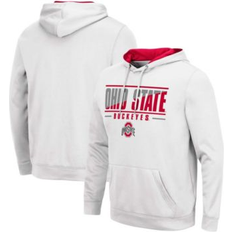 Sports Fan Apparel Colosseum Men's White Ohio State Buckeyes Slash Stack 2.0 Pullover Hoodie White