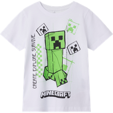 Minecraft Børne T-shirt Bright White