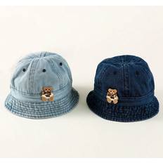Blue Bucket Hats Children's Clothing Shein pc Autumn Unisex Baby Bucket Hat Simple Fashionable Infant Cap