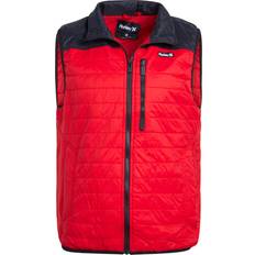 Vests Hurley Mens Winter Vest Truckee Packable Quilted Puffer Vest Lightweight Sleeveless Outerwear Bubble Jacket for Men, M-XL, Small, Unity Red/Black