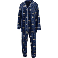 Polyester Sleepwear Wear by Erin Andrews Women's Navy Nashville Predators Long Sleeve Button-Up Shirt Pants Sleep Set Navy