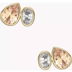 Beige Earrings Ear Party Champagne And Clear Crystal Toi Et Moi Stud Earrings JOA00907710