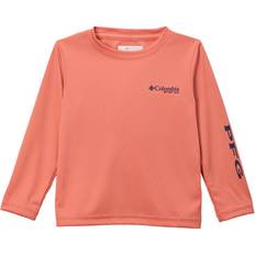 Protección UV Camisas Columbia Terminal Tackle Long-Sleeve Shirt for Toddlers Faded Peach./Collegiate Navy 4T