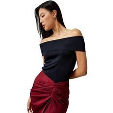 LilySilk Off-Shoulder Silk Top