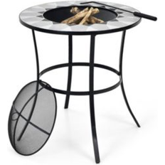 SUGIFT 23.5 Inches Round Fire Pit Table with Mesh Cover Fire Poker