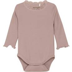 Huttelihut Bodyer Huttelihut ribb body med blonder, Fawn