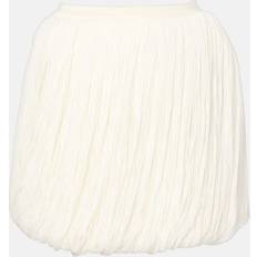 AlaÃ¯a Fringed wool miniskirt white