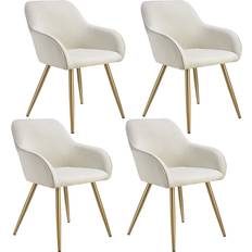 Or Chaises de Cuisine tectake Marilyn Cream/Gold Kitchen Chair 82cm 4pcs