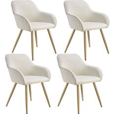 tectake Marilyn Cream/Gold Köksstol 82cm 4st