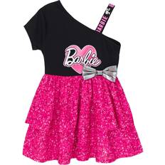 Jersey Dresses Children's Clothing Barbie Kid's Asymmetrical Dress - Pink/Black