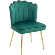 Homcom Green Furniture Homcom Glam Velvet-Feel Shell Luxe Armchair 88cm