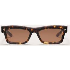 Valentino V-SHARP RECTANGULAR ACETATE unisex BROWN