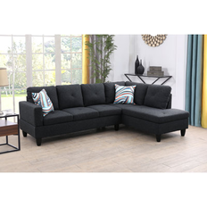 Ebern Designs Black Sofas Ebern Designs Sectional Adaleah 33" Sofa