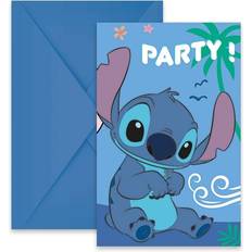 Globos Lilo & Stitch Inbjudningskort med kuvert 6-pack