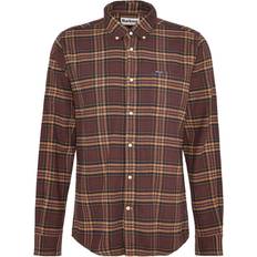 Barbour Brown Shirts Barbour Drumhill Tailored Checked Shirt Brown Herre