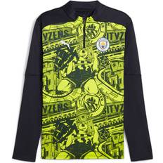 Puma Man City Prematch 1/4 Zip Top Yellow Glow