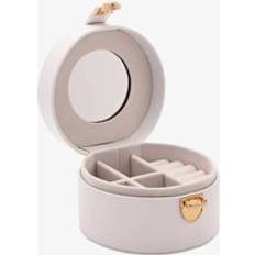 White Jewellery Storage T.H.Baker Sophia White Round Leather Jewellery Box S3341W