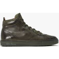 Oliver Sweeney Mens Defeza Leather High Top Trainers In Khaki