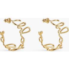 Chloe Womens Vintage Gold Chloé Script Brass Hoop Earrings VINTAGE GOLD