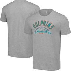 T-shirts Starter Men's Heather Gray Miami Dolphins Half Ball Team T-Shirt