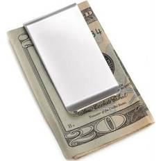 Effen kleur Geldclips Bey-Berk Monogrammed Silver Plated Money Clip