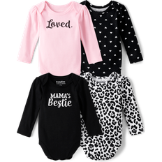 The Children's Place Black Bodysuits The Children's Place Baby Girls Heart Bodysuit 4-Pack 6-9 Cotton