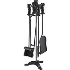 Kaminbesteck schwarz, kaminzubehör, 5 tlg. kaminset, ofenzubehör, kamingarnitur 64 cm