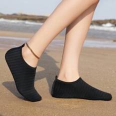 Shein Women Outdoor Wading Shoe Black Swimming Shoe Non-Slip Lightweight Beach Shoe Comfortable Convenient Yoga Shoe One-Step Slip-On For Holiday Travel