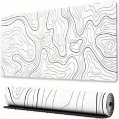 Shein 1pc Large Mouse Pad White Abstract Line Gaming Mouse Pad Available In 4size