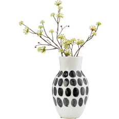 Interior Details Sagebrook Home Ceramic 10 h Black Polk-a-dot Flower White Vase