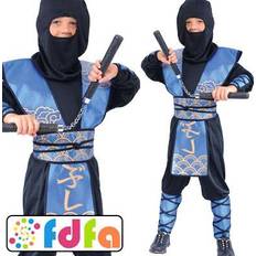 blue ninja samurai warlord boys fancy dress costume