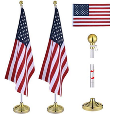 Flagpoles Yescom 2 Pack 8 Telescoping Flag Pole Kit