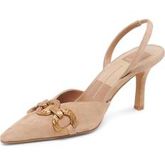 Dolce Vita Suede Heels & Pumps Dolce Vita Women's Haylee Chain-Trim Slingback Pumps Camel