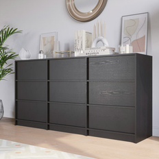 Ebern Designs Black Chest of Drawers Ebern Designs Jadonna brownWood Chest of Drawer