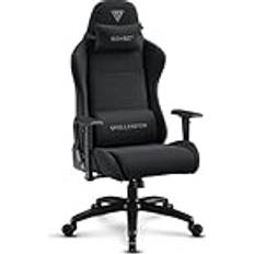 Gaming stoler Sense7 Spellcaster FUKU Gamingstuhl, Gaming Sessel, Bürostuhl, Ergonomisch Schreibtischstuhl, Drehstuhl mit Kopfstützen bis zu 150 kg, Stoff, Schwarz