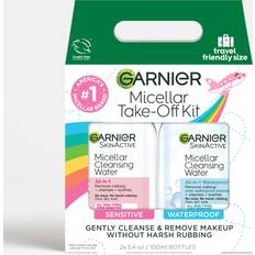 Garnier Garnier Micellar Water Travel Size Take-off Kit, All-In-1 Facial Cleanser & Makeup Remover, Mini All-In-1 Micellar Mini Micellar for Waterproof Makeup