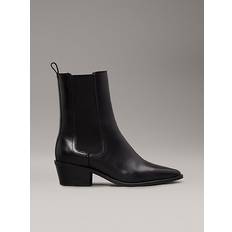 Calvin Klein Woman Ankle Boots Calvin Klein Leather Cowboy Ankle Boots