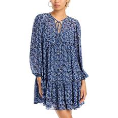 Michael Kors Tie Neck Mini Dress - Azul