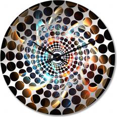 Design Art Galactic Fractals Blue/Yellow Wall Clock 36"