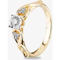 Pure Brilliance 9ct Yellow Gold 0.25ct Diamond Crossover Ring THR28182-25 Q