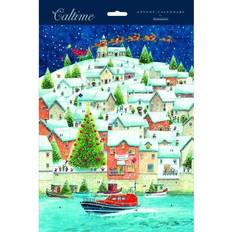 Woodmansterne Traditional advent calendar waterside coastal village 325mm x 245mm 24 doors